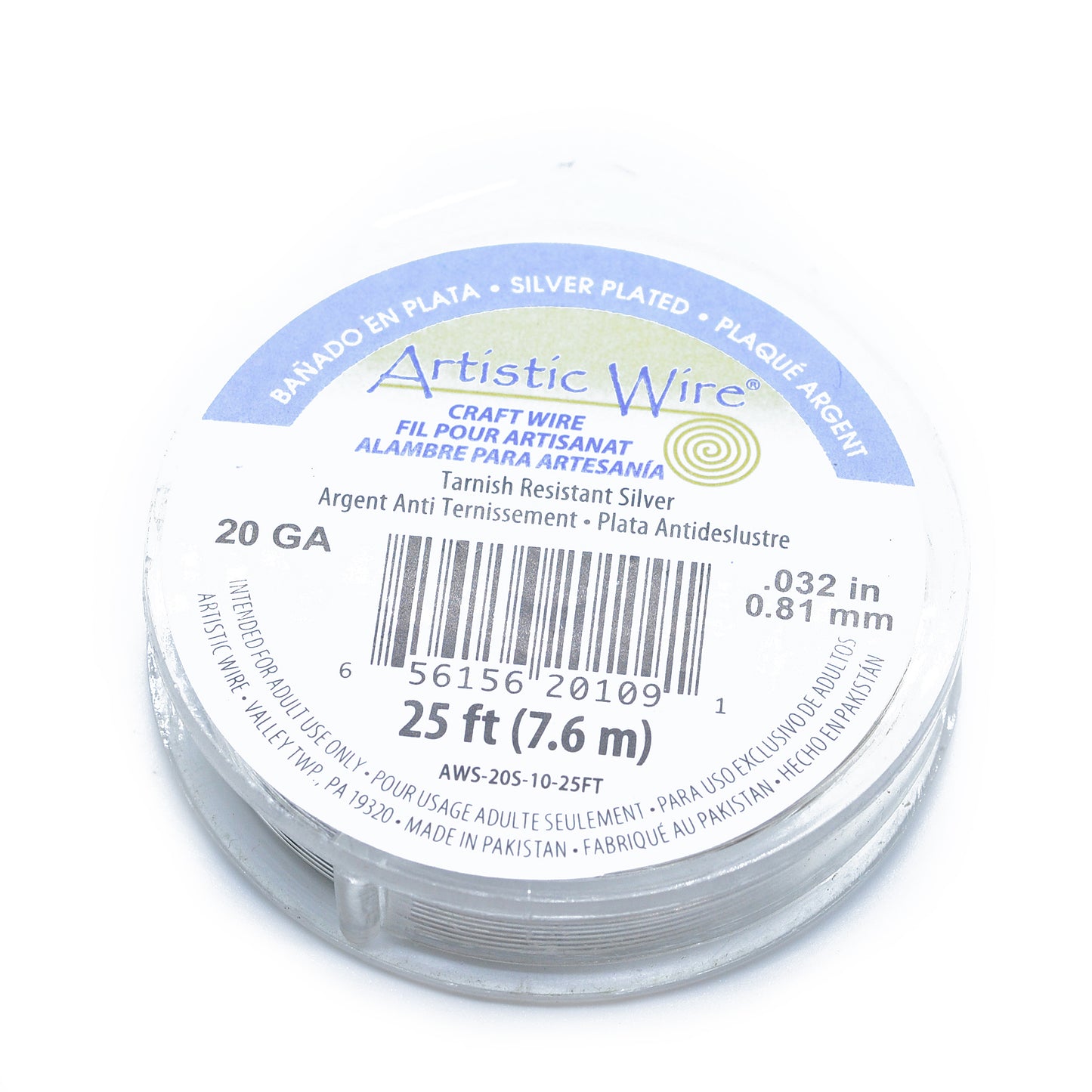 Rolle Artistic Wire / silber antitarnish / Modellierdraht / 7,6m / Ø 0,81mm