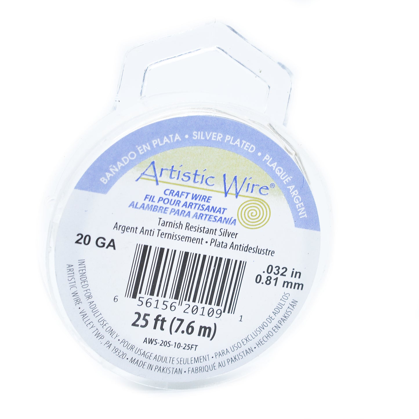 Rolle Artistic Wire / silber antitarnish / Modellierdraht / 7,6m / Ø 0,81mm