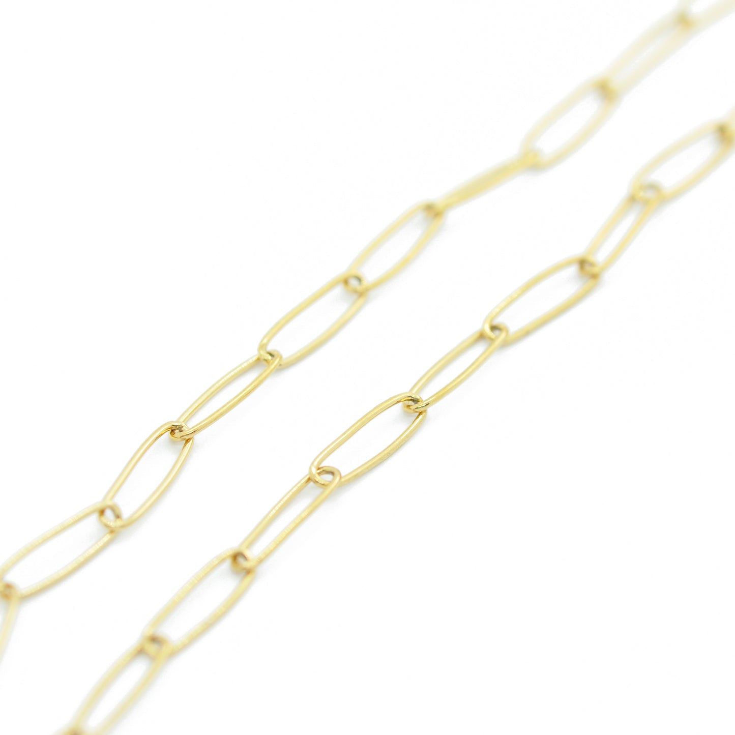 Delicate paper clip stainless steel chain / gold plated / 9 x 2.6 mm