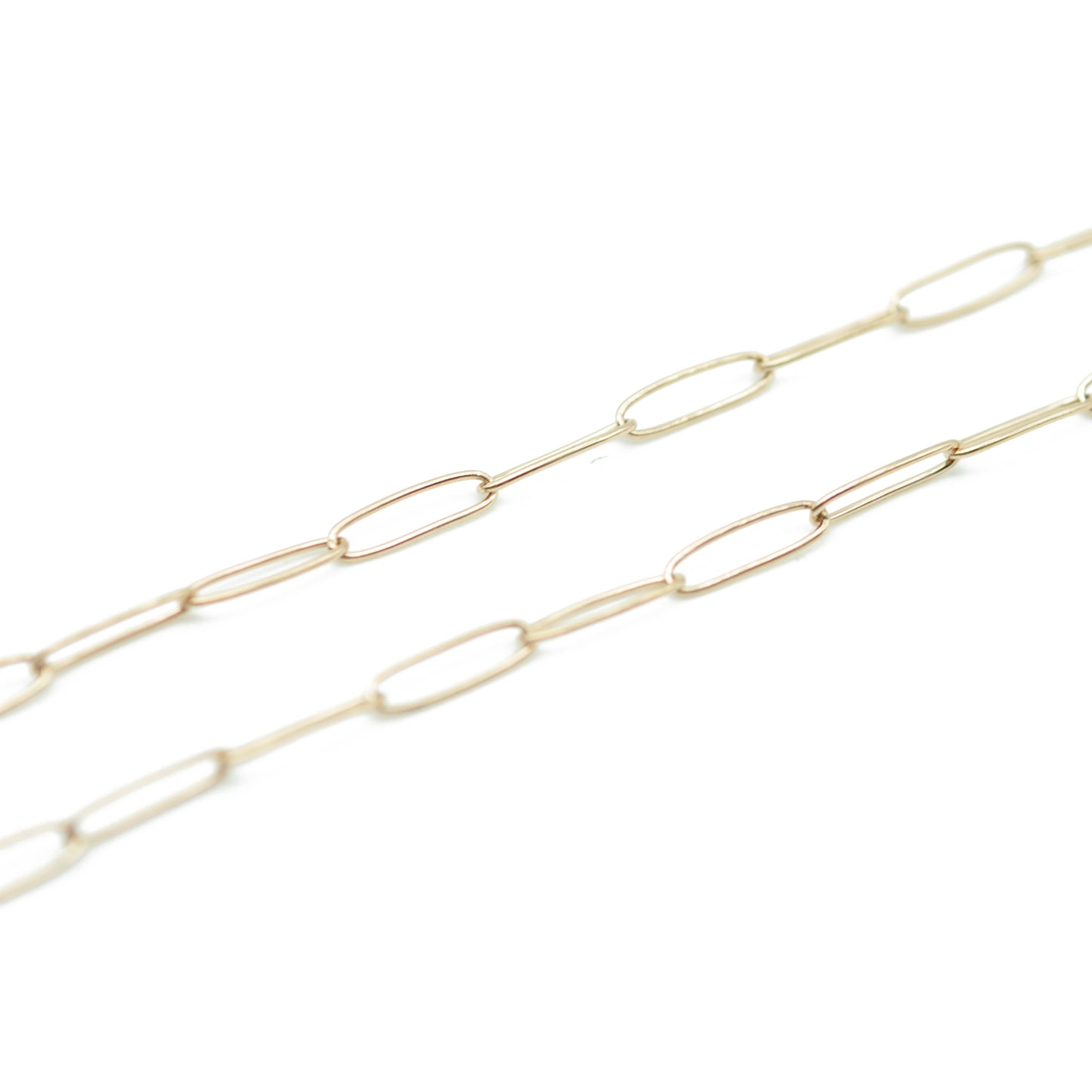 Delicate paper clip stainless steel chain / rose gold plated / 9 x 2.6 mm