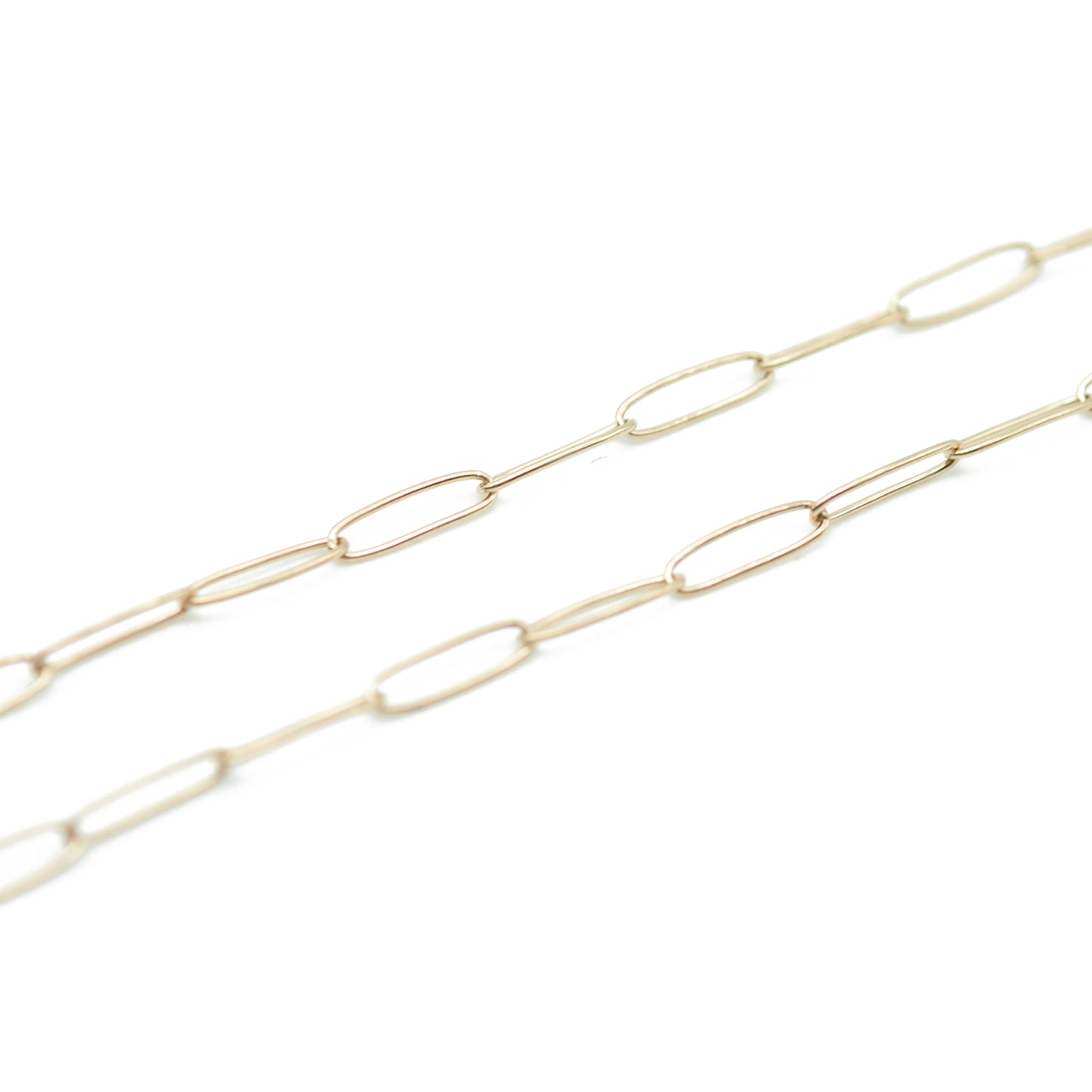 Zarte Paperclip Edelstahl Kette / rosévergoldet / 9 x 2,6 mm