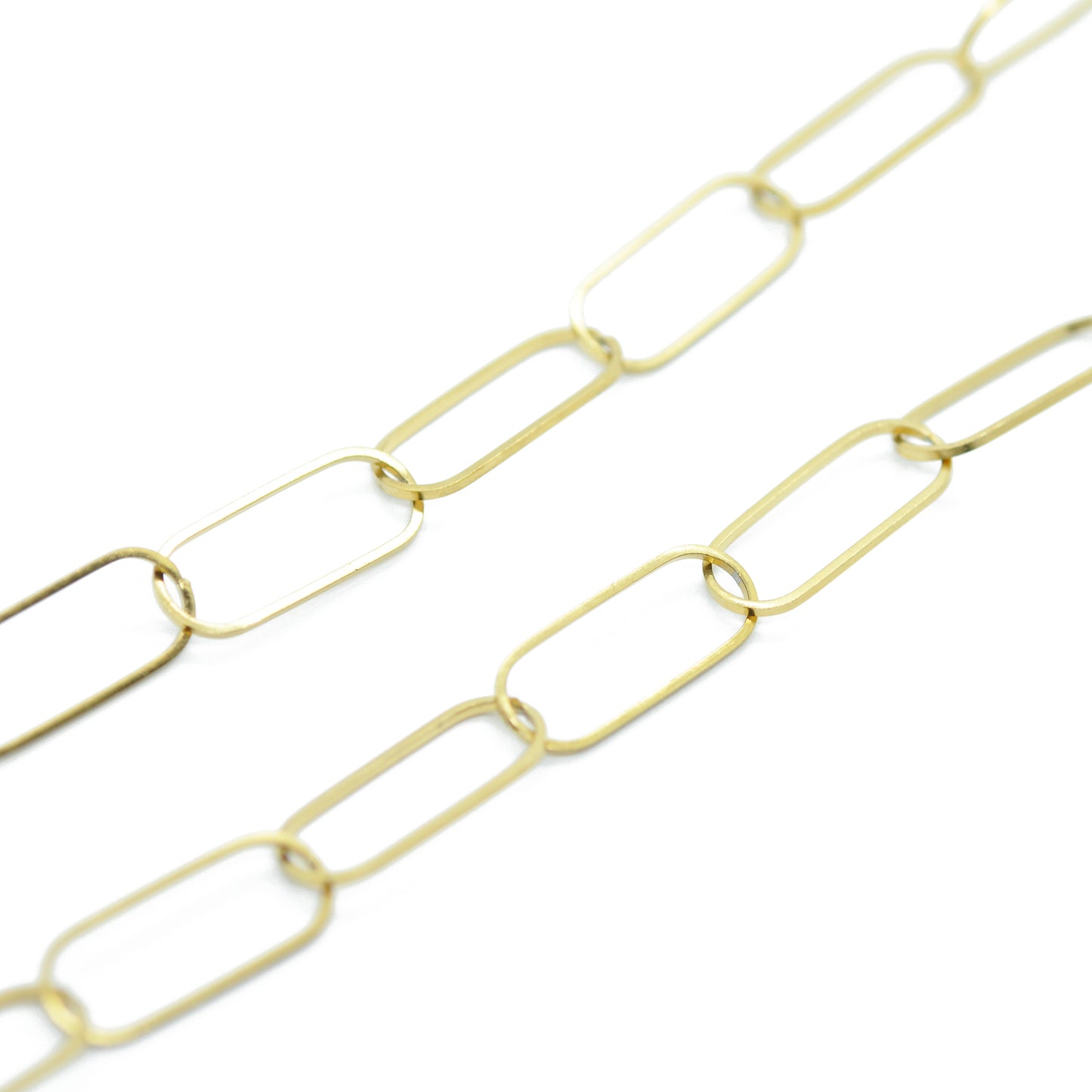 Paper clip stainless steel chain / gold plated / 20 x 7 mm