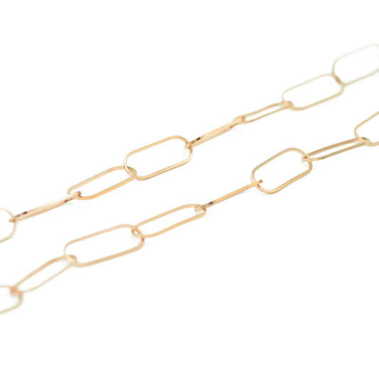 Delicate stainless steel chain / rose gold plated / 20 x 7 mm