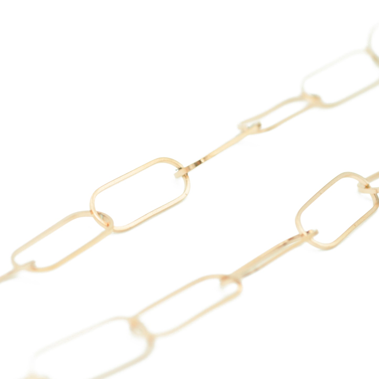 Delicate stainless steel chain / rose gold plated / 20 x 7 mm