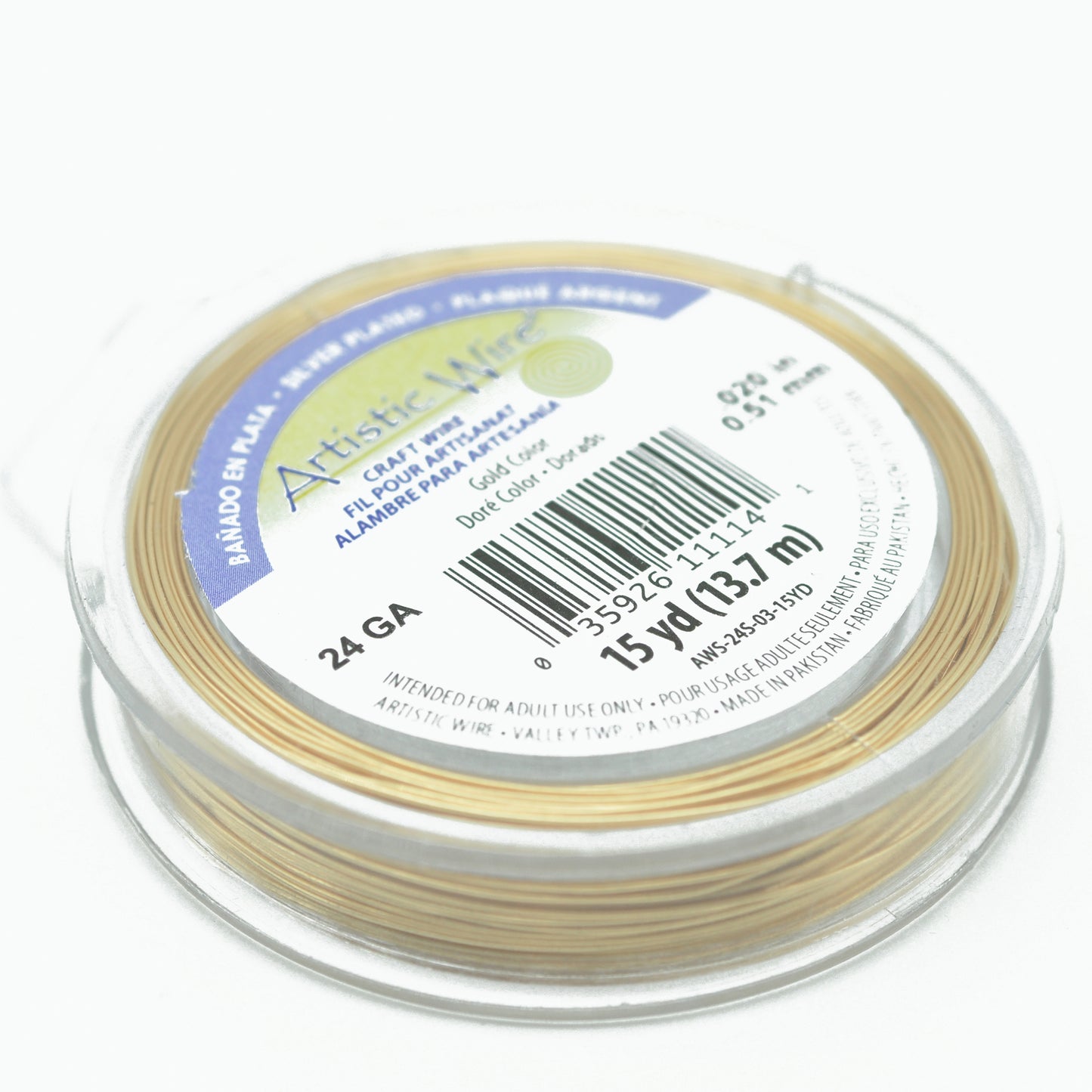 Modeling wire / Craft Artistic Wire / gold plated / Ø 0.51mm / 24 GA