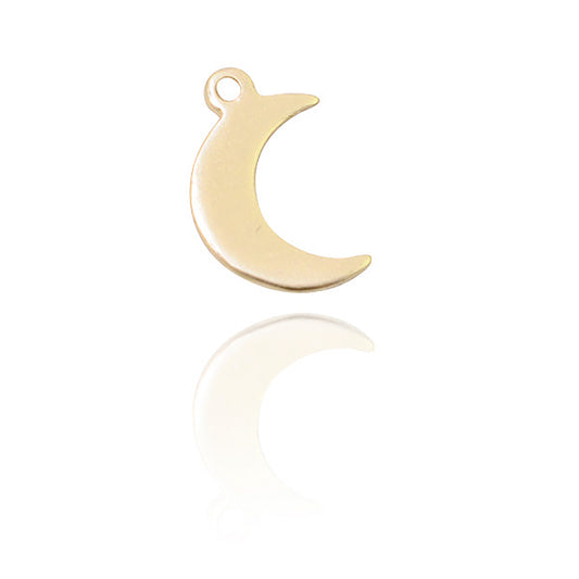 Mini moon pendant / 925 silver gold plated / 10mm