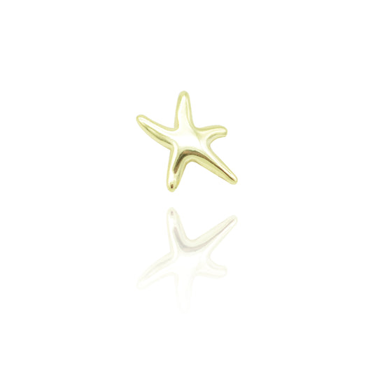 Starfish pendant / 925 silver gold plated / 10mm