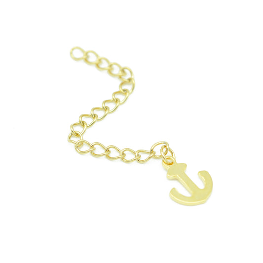 Stainless steel extension chain with anchor / gold plated / 60mm