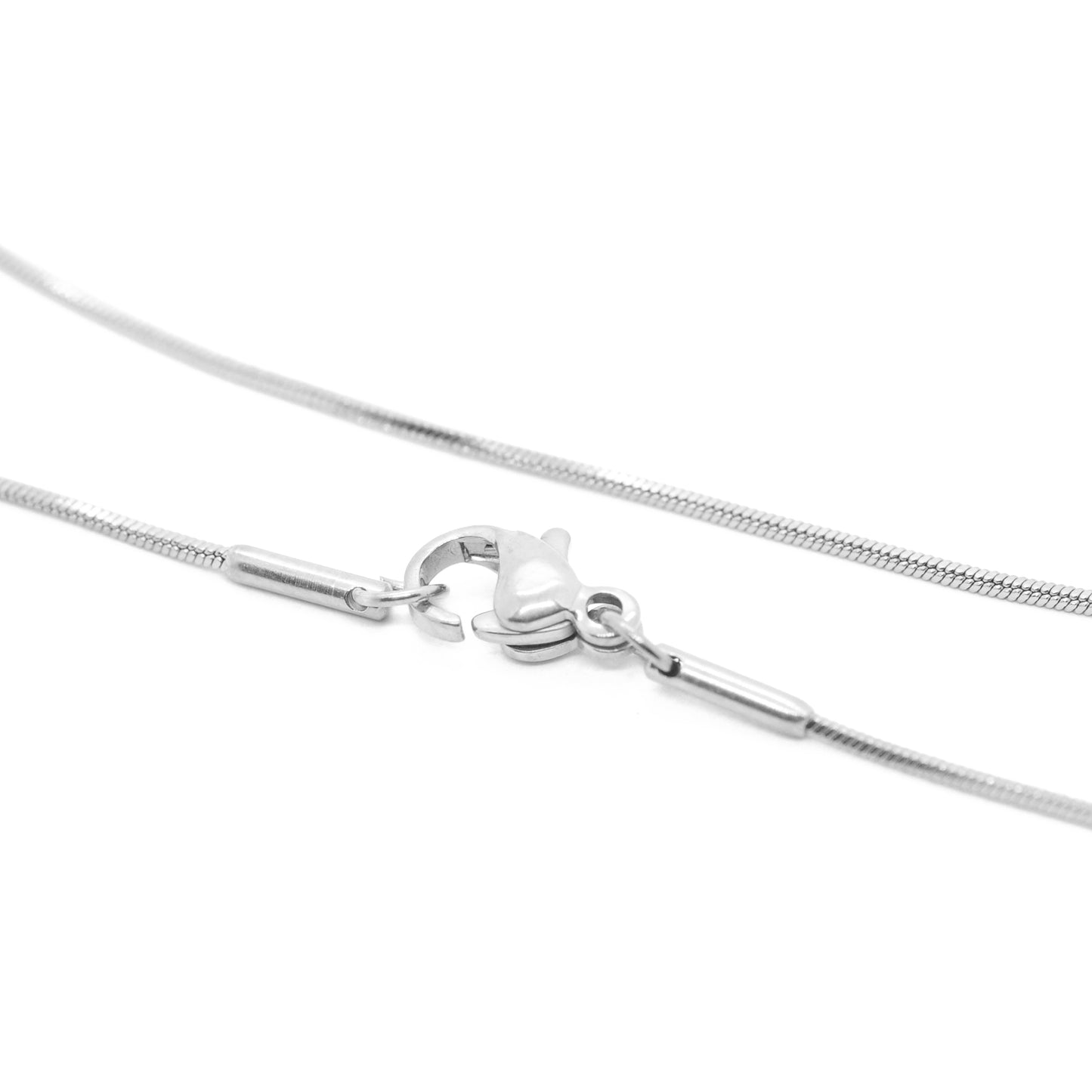 Stainless steel necklace snake chain / silver colored / 45 cm
