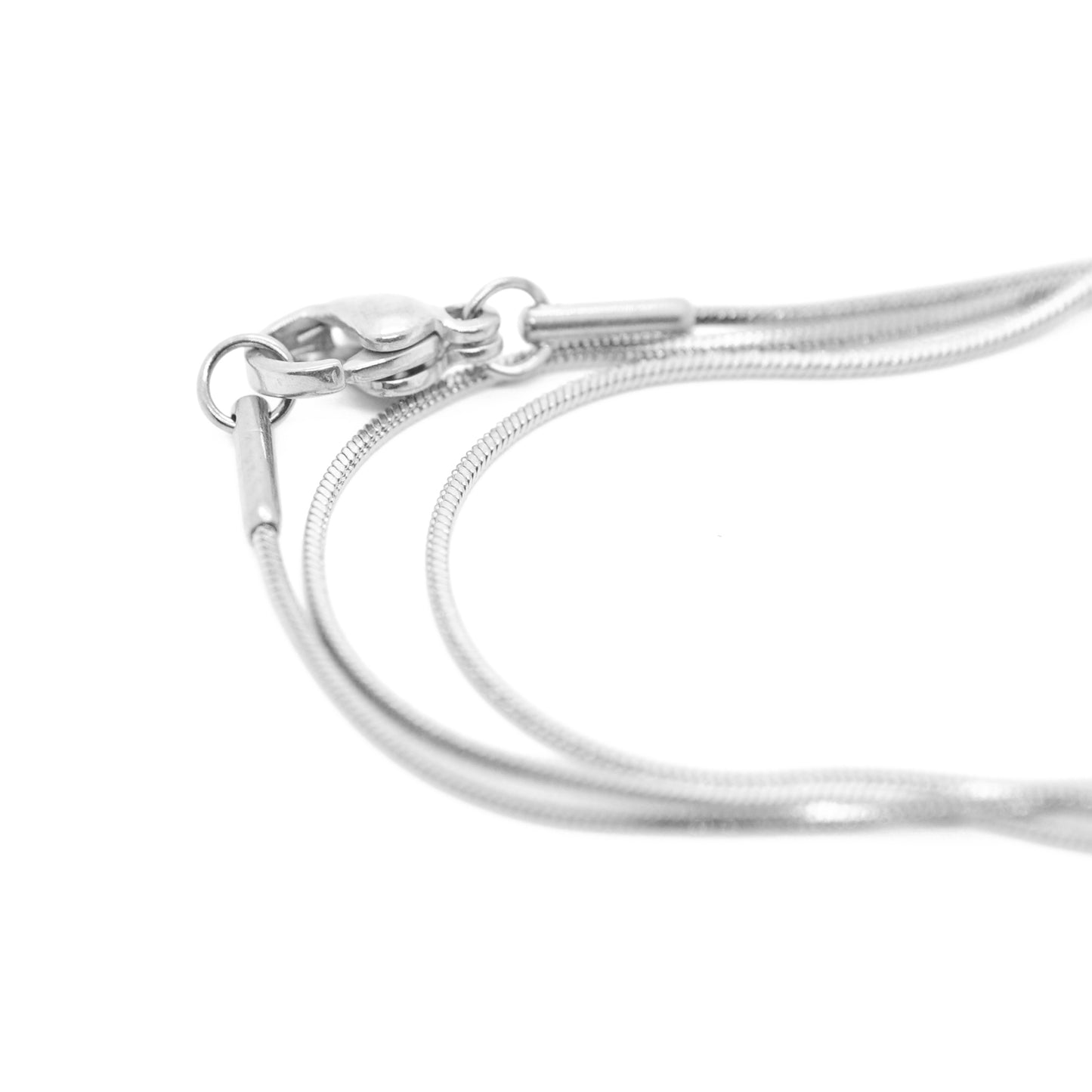 Edelstahl Halskette Schlangenkette / silberfarben / 45 cm