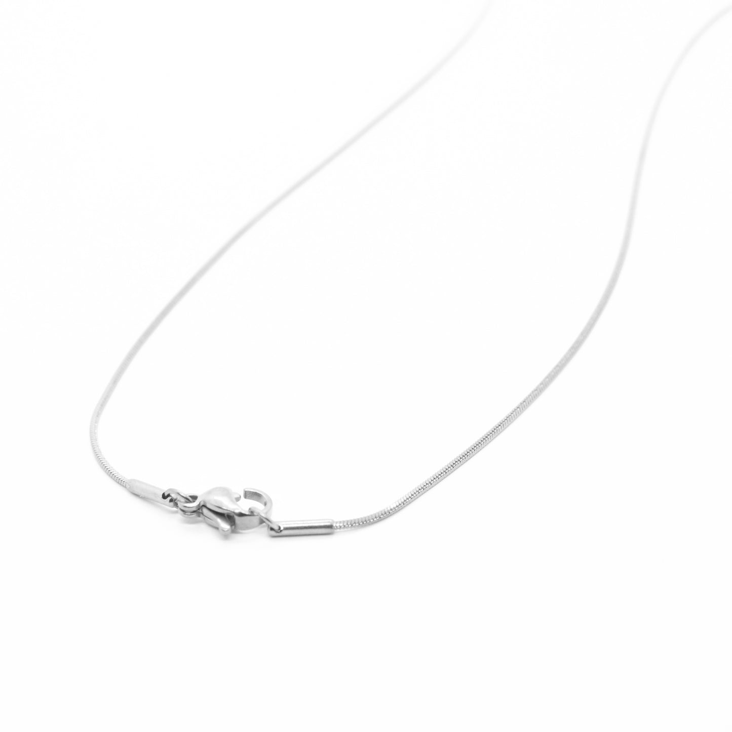 Stainless steel necklace snake chain / silver colored / 45 cm