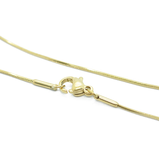 Stainless steel necklace snake chain / gold plated / 45 cm