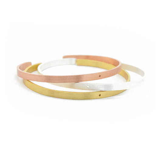 Bracelets / bangle matt brushed / silver-plated or gold-plated