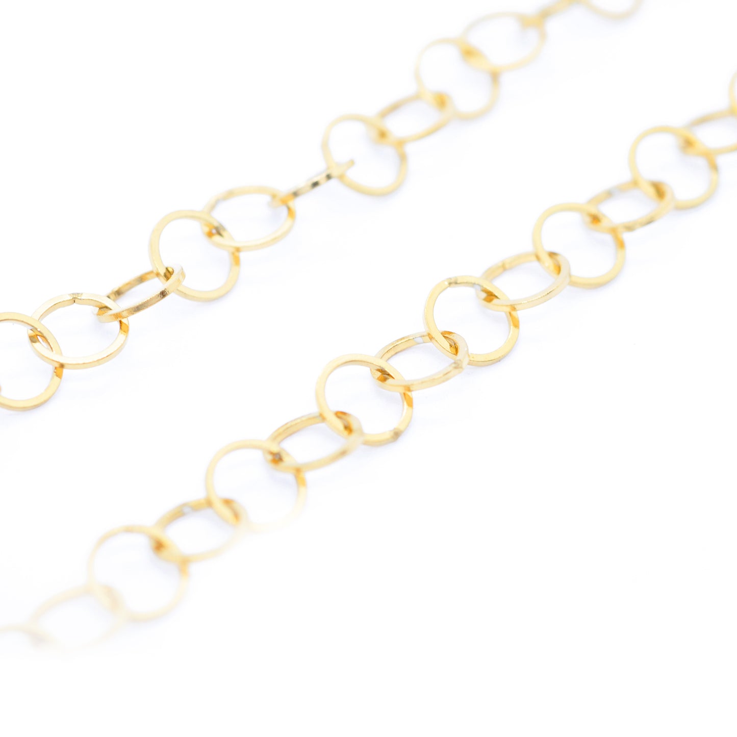 Stainless steel chain round delicate / gold plated / 6mm