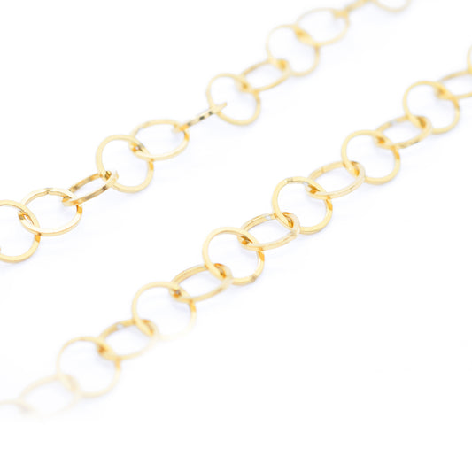 Stainless steel chain round delicate / gold plated / 6mm