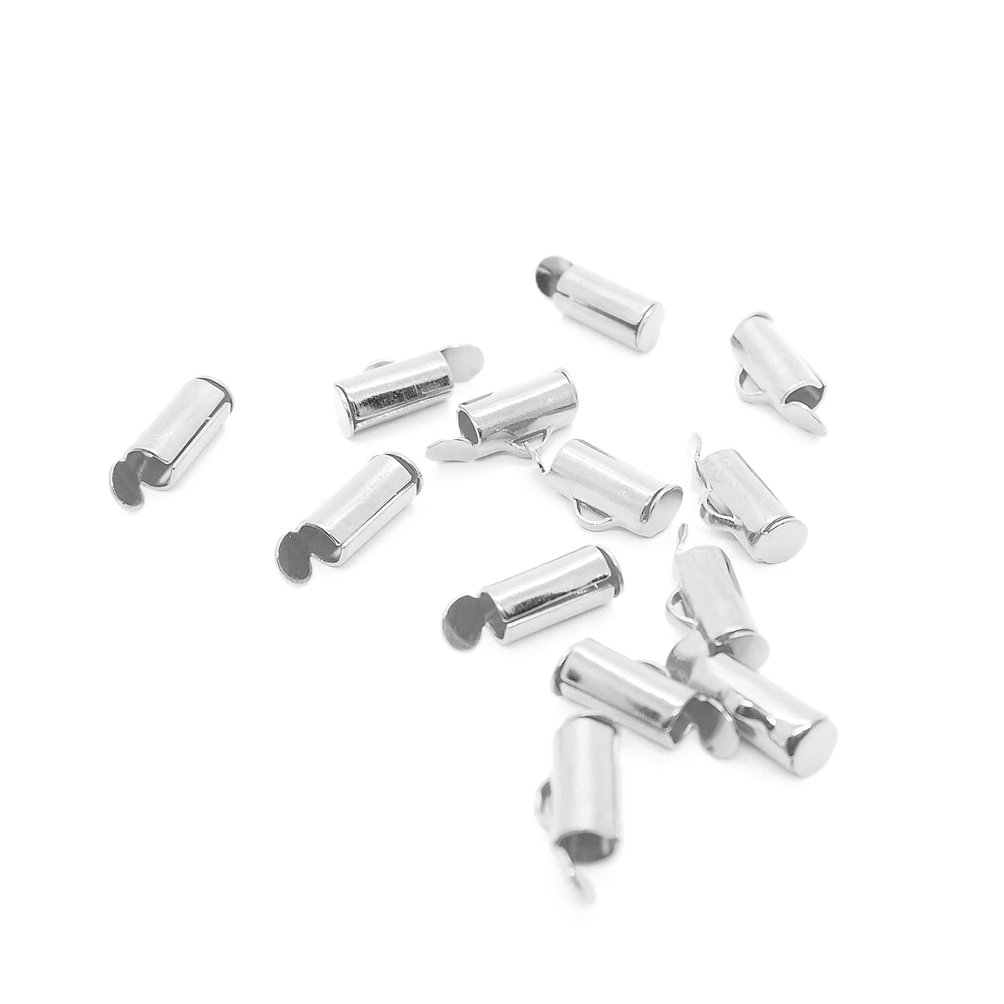 Hinged end piece end cap / silver-colored / 9mm