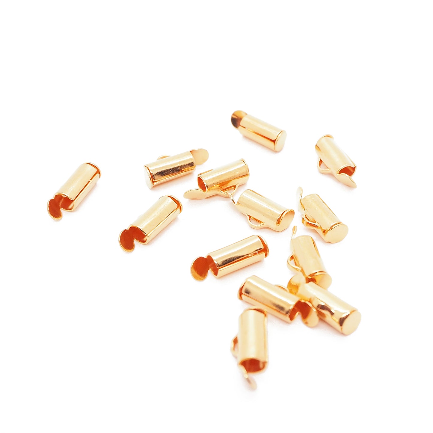 Flap end piece end cap / rose gold colored / 9mm