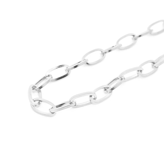 Paperclip stainless steel chain / silver colored / 11x5mm