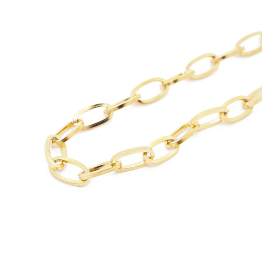 Paperclip stainless steel chain / gold plated / 11x5mm