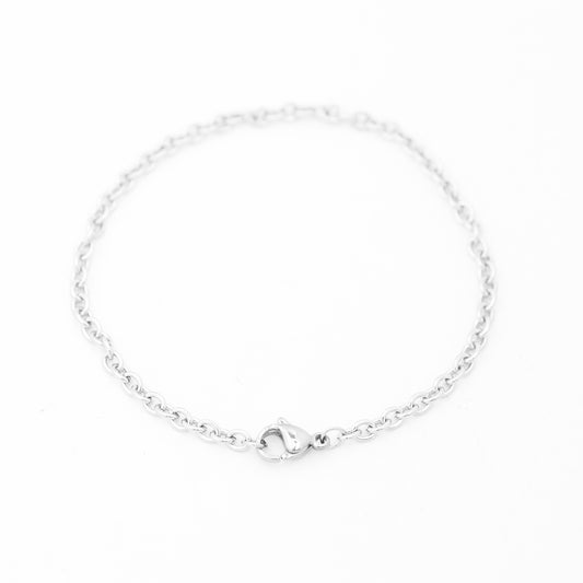 Stainless steel pea bracelet 3mm / silver colored / 19cm