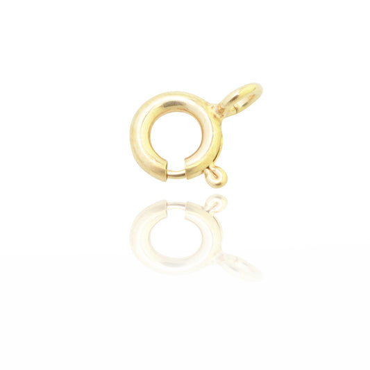 Spring ring clasp / 925 silver gold plated / 6mm