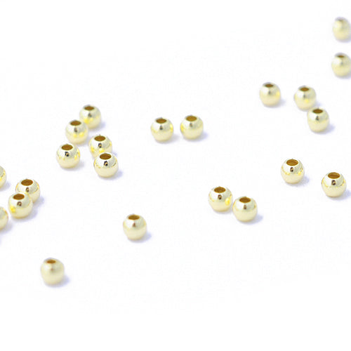 50x crimp beads / 925 silver gold plated / Ø 1.8mm