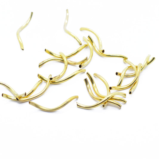 Curved tubes / gold-colored / 20 pcs. / 22 mm