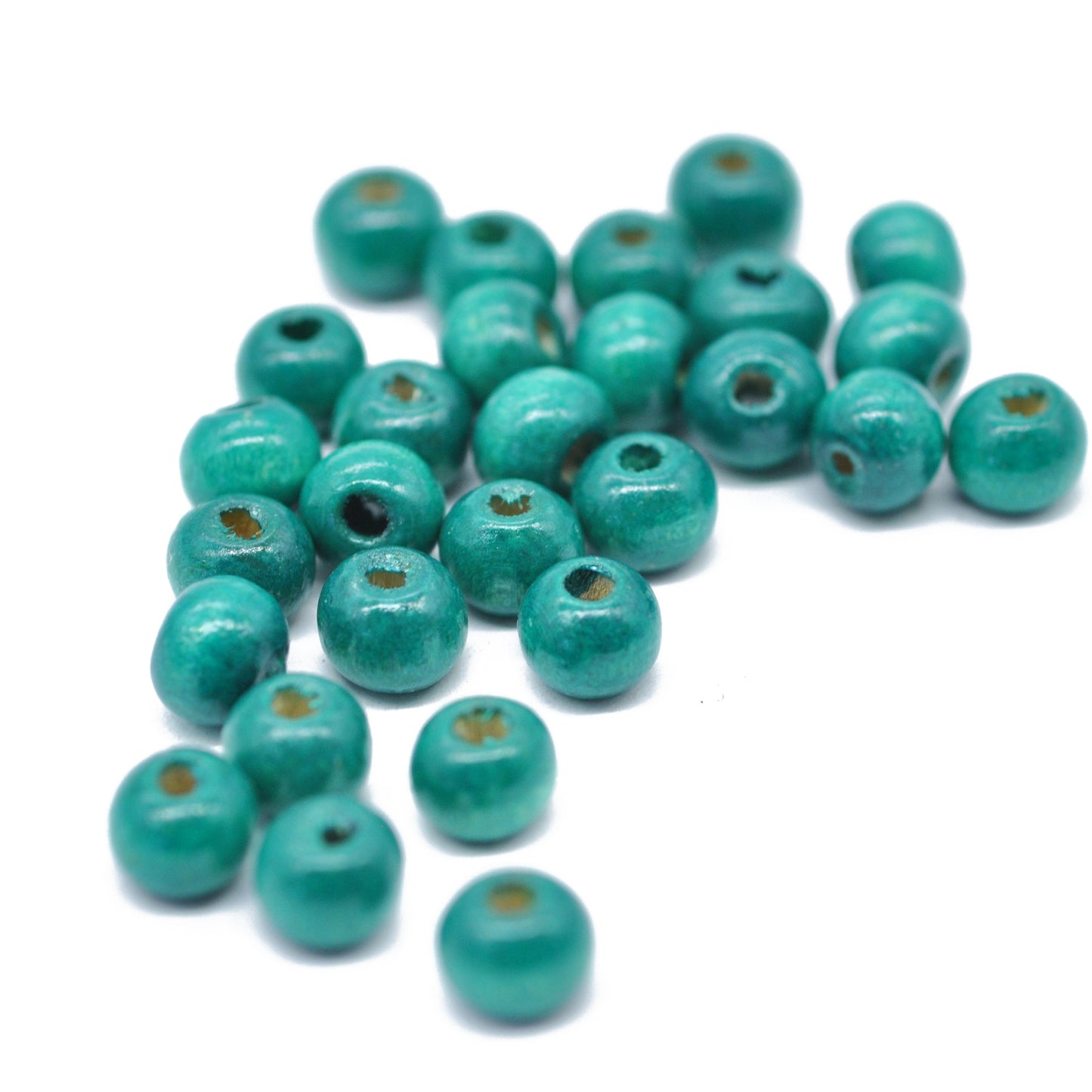 Wooden beads / petrol / 100 pcs. Ø 7 mm