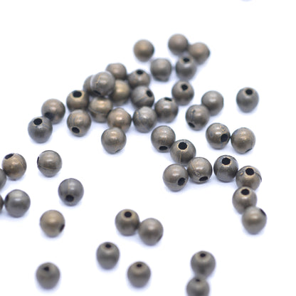 Kugeln Metall Perlen / messingfarben / 100 Stk. Ø 4 mm