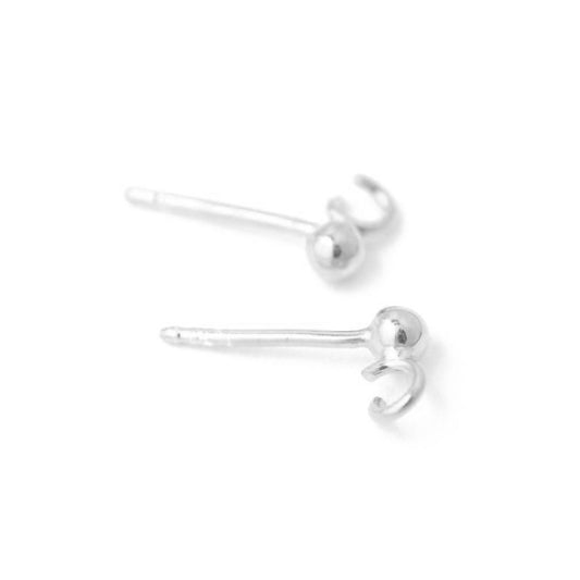 Ear studs with eyelet / 925 silver / 3mm