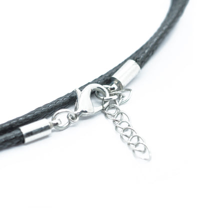 Halskette aus Baumwolle / schwarz / 42cm