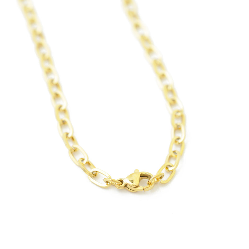 Goldfarbene Edelstahl Kette für Charms