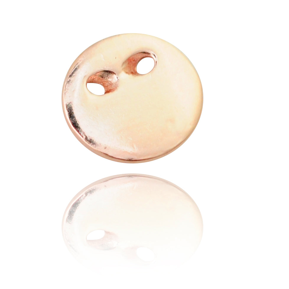 Round pendant with double eyelet / 925 silver rose gold plated / Ø 9mm