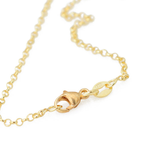 925 sterling silver gold-plated chain necklace / 90cm