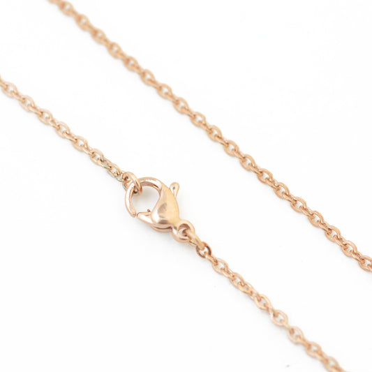 Feine Edelstahl Kette / roségoldfarben / 50 cm