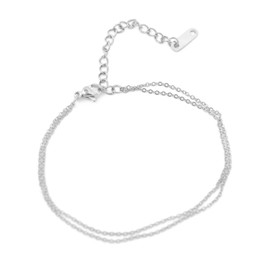 Fine bracelet / silver colored / 17cm + 5cm