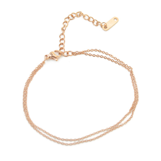 Fine bracelet / rose gold colored / 17cm + 5cm