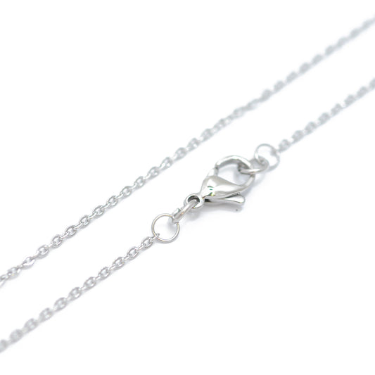 Zarte Edelstahl Kette / silberfarben / 70 cm