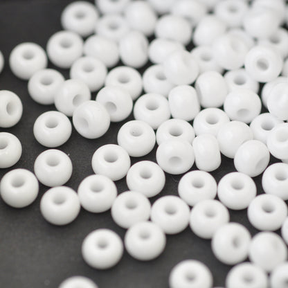 Preciosa Rocailles weiss opak /  Ø 4,5mm (5/0) / 15gr.