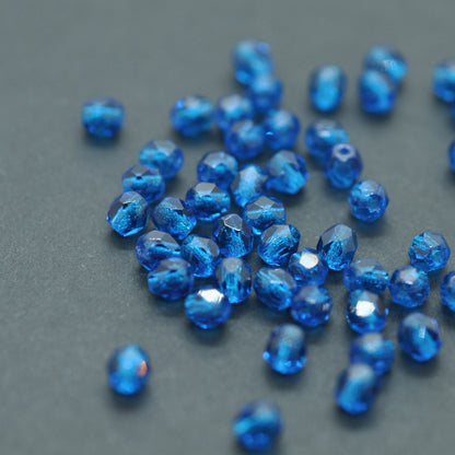 Preciosa Glasschliffperlen / carribean blue / 100 Stk. / 4mm