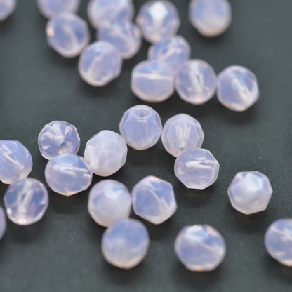 Preciosa faceted glass beads / pink opal / 50 pcs. / 6mm