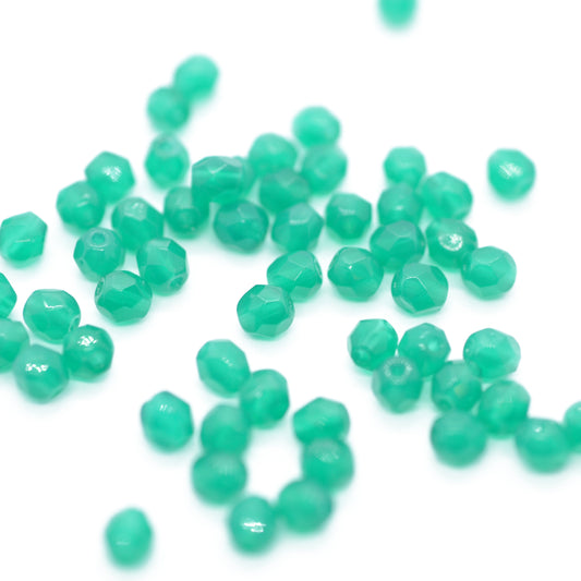 Preciosa ground glass beads / malachite / 100 pcs. / 4mm