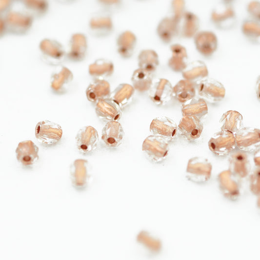 Preciosa ground glass beads crystal copper feed / 100 pcs. / 3mm