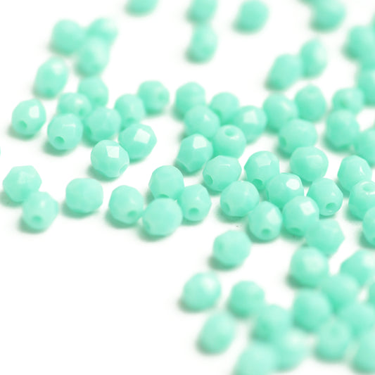 Preciosa ground glass beads turquoise opaque / 100 pcs. / 3mm