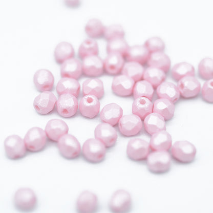 Preciosa Glasschliffperlen rosa pastell / 100 Stk. / 3mm