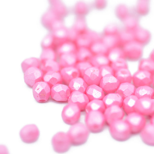 Preciosa ground glass beads pink pastel / 100 pcs. / 3mm