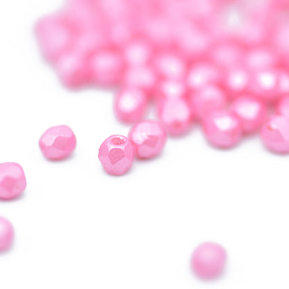 Preciosa ground glass beads pink pastel / 100 pcs. / 3mm