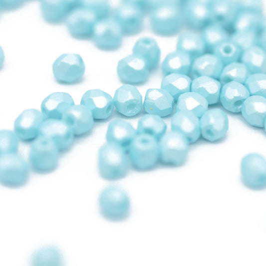 Preciosa ground glass beads ice blue pastel / 100 pcs. / 3mm