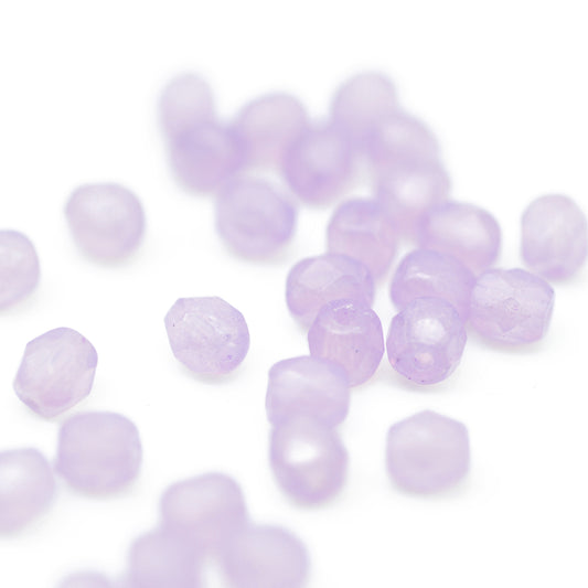 Preciosa faceted glass beads / violet opal / 100 pcs. / 4mm
