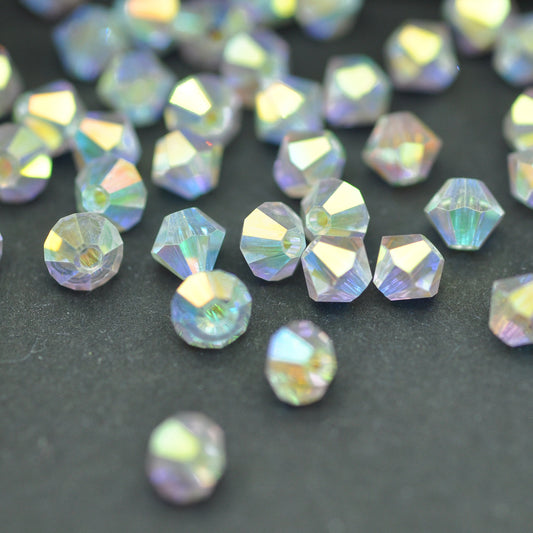 Preciosa Bicone Rondelle Bead / Crystal 2AB / 50 pcs. / Ø 4mm